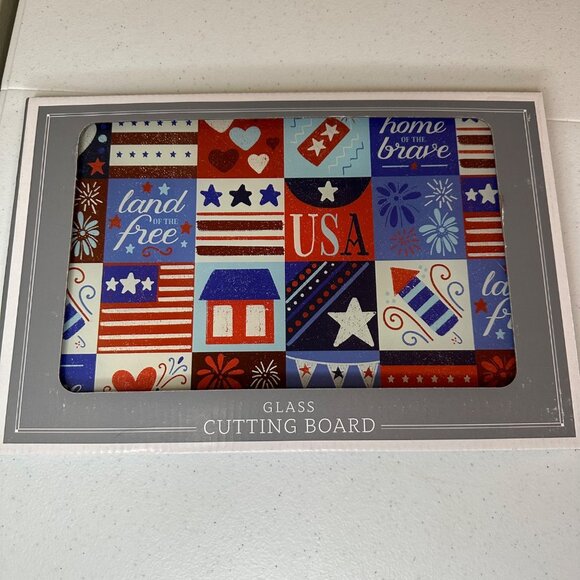 Other - Glass patriotic cutting board Fourth of July Independence Day America decoration